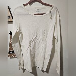 NWT Old Navy White Long Sleeve Waffle Tee